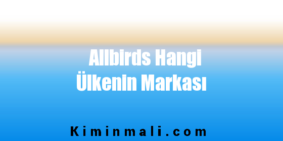 Allbirds Hangi Ülkenin Markası