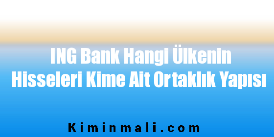ING Bank Hangi Ülkenin Hisseleri Kime Ait Ortaklık Yapısı