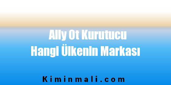 Ally Ot Kurutucu Hangi Ülkenin Markası