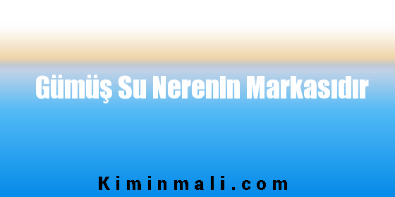 Gümüş Su Nerenin Markasıdır