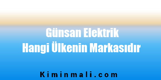 Günsan Elektrik Hangi Ülkenin Markasıdır