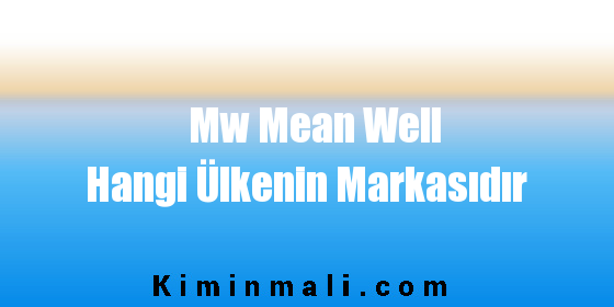 Mw Mean Well Hangi Ülkenin Markasıdır