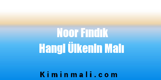 Noor Fındık Hangi Ülkenin Malı