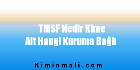 TMSF Nedir Kime Ait Hangi Kuruma Bağlı