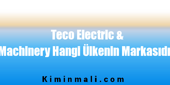 Teco Electric & Machinery Hangi Ülkenin Markasıdır