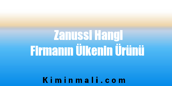 Zanussi Hangi Firmanın Ülkenin Ürünü